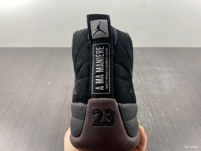 1st Kicks Shoes 12 Maniere Ma A DV6989-001 Black Jordan Retro 0801